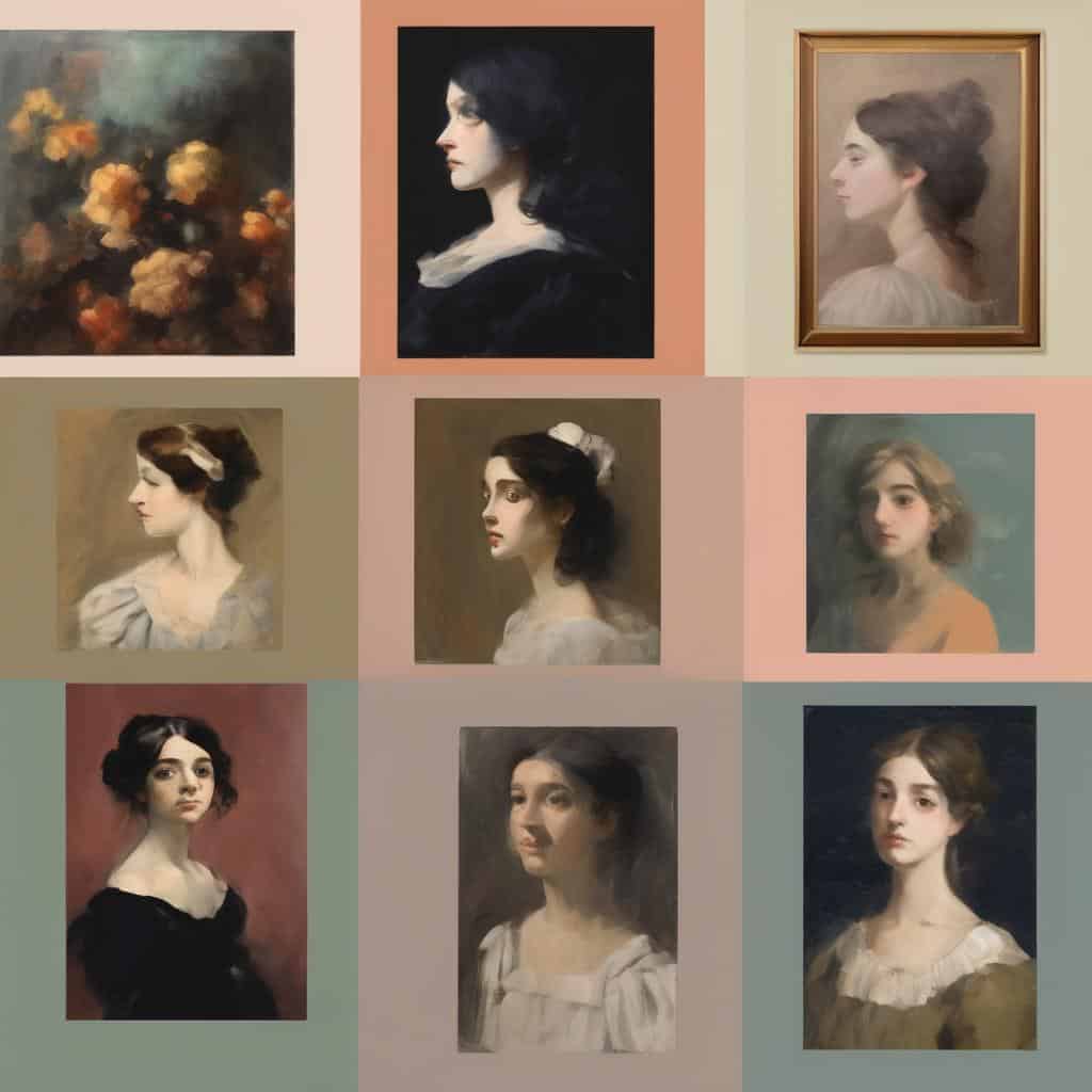 Φωτογραφίες από έργα τέχνης που αναδεικνύουν την τέχνη του φωτός και της σκιάς σε πίνακες ζωγραφικής, τονίζοντας την καλλιτεχνική χρήση φωτισμού και σκιών σε πορτρέτα και εικαστικά έργα.